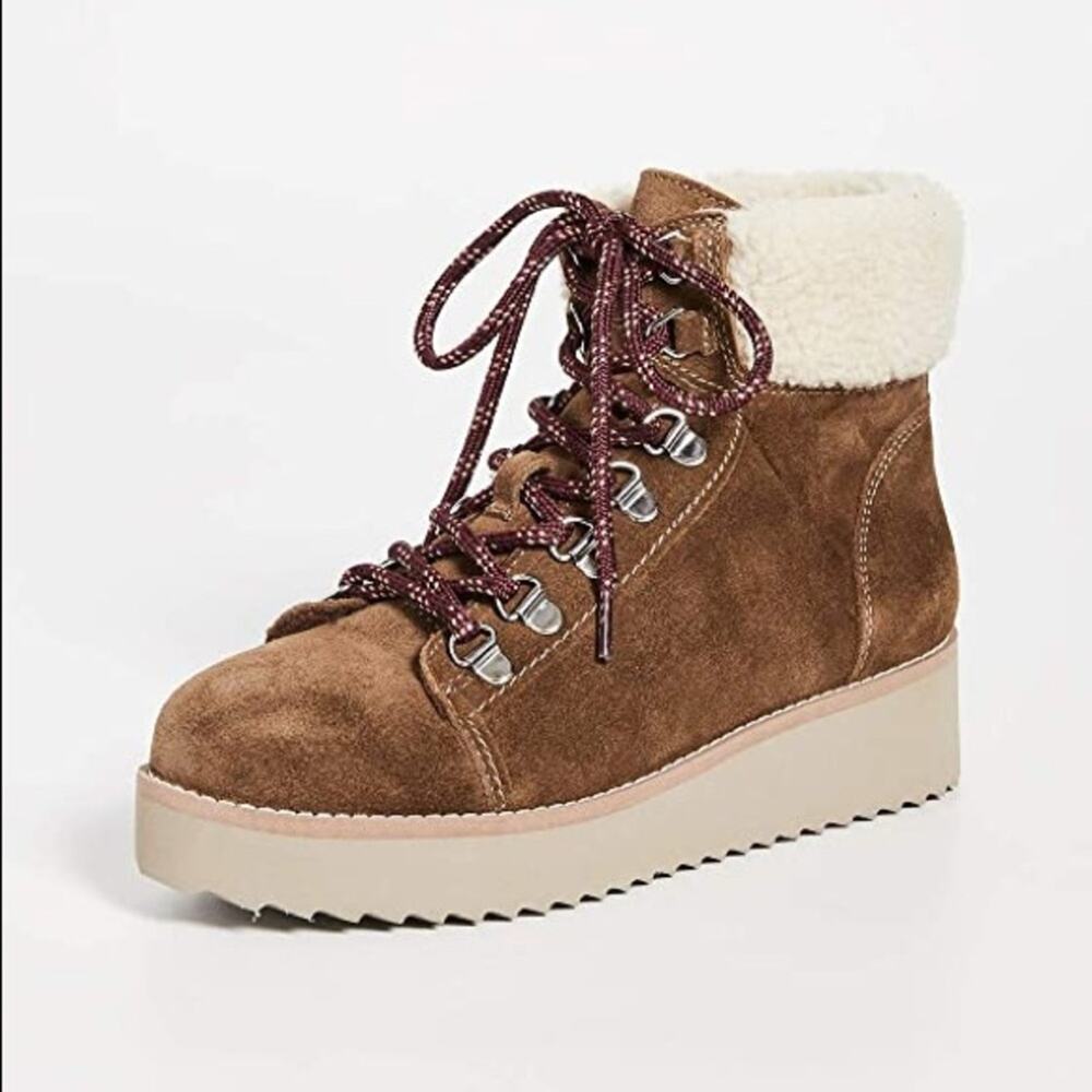 Sam Edelman‎ Women's Franc Brown Fur Round Toe Ankle Boot in Toffee Size 11